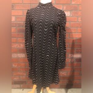 Size medium black Kate Spade Wavy Dot Ponte dress